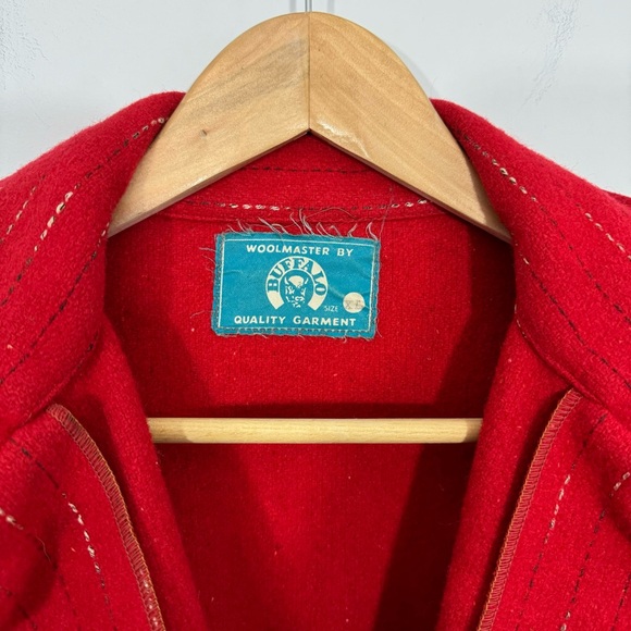Vintage Buffalo Woolmaster Shacket Sz XL Red Rustic Work Jacket Wool Button Up - Picture 5 of 9